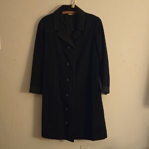 Classic Black, Vintage Wool Women's Coat.